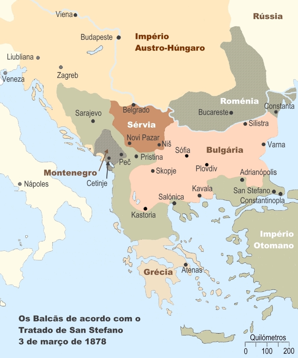 Balcãs Tratado de San Stefano 1878
