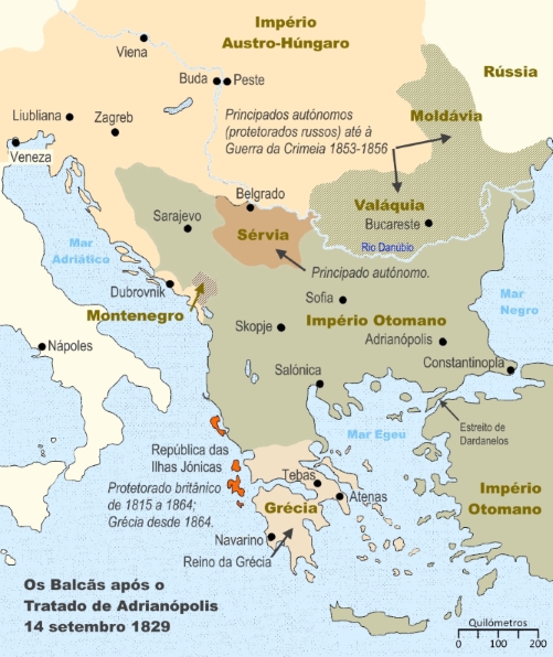 Balcãs Tratado de Adrianópolis 1829 reduzida