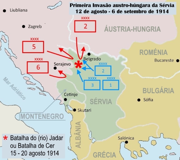 Balcãs 1 invasão Sérvia a