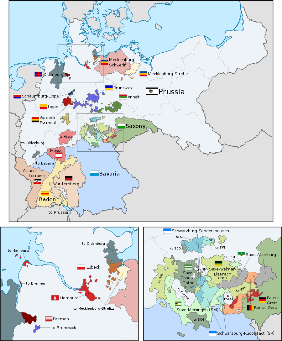 900px German Empire states map